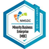 NMSDC certified Minority Business Enterprise (MBE) seal